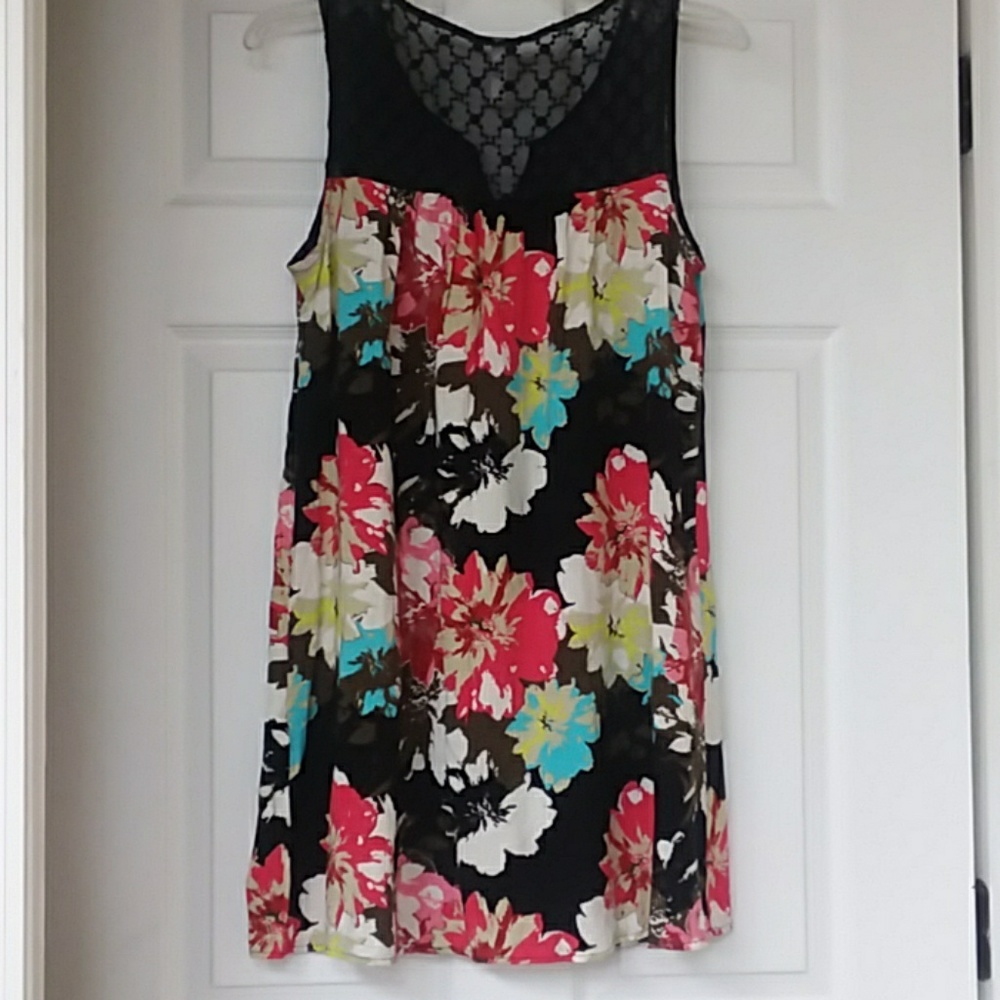 Xhiliration black print dress/cover up Md - Picture 8 of 8